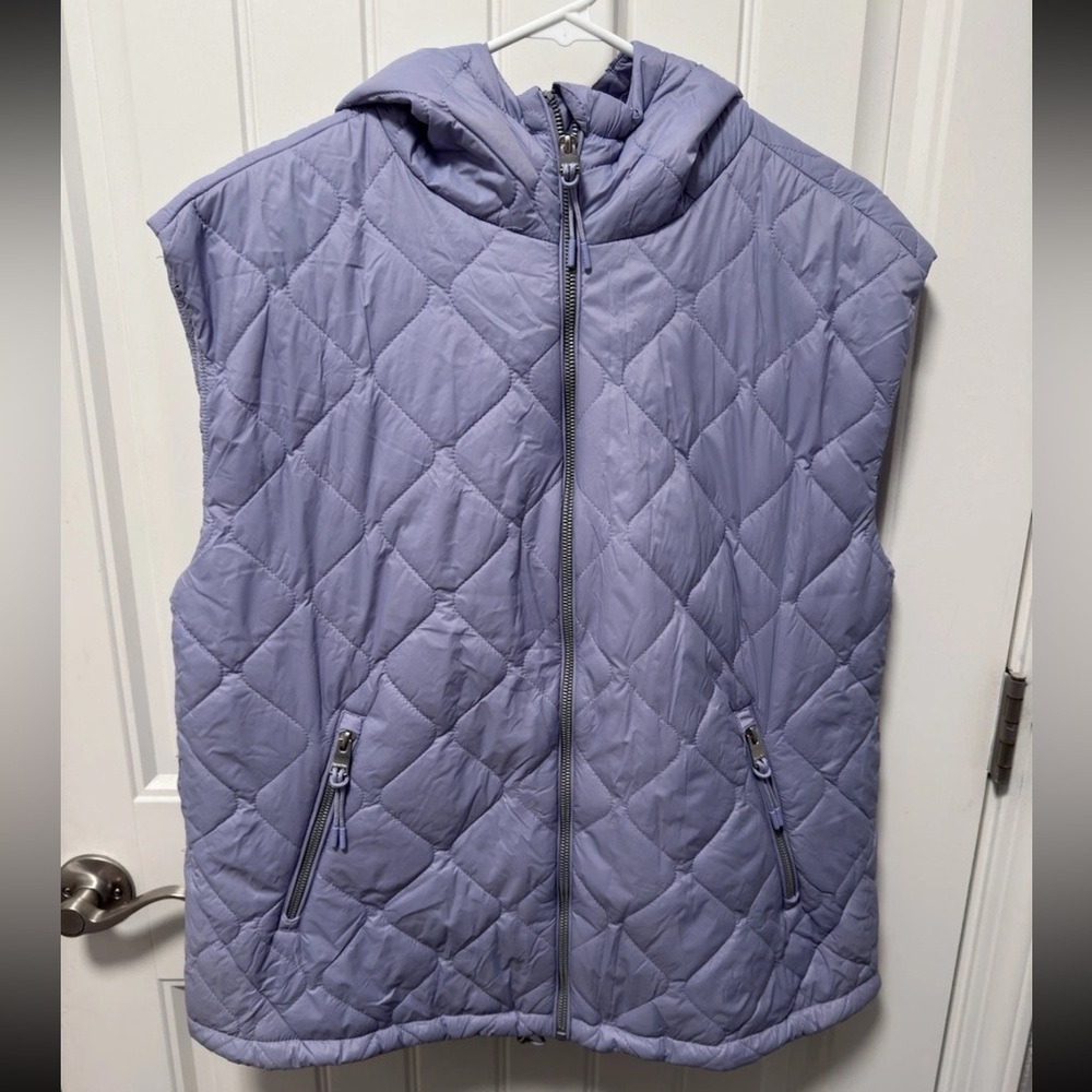 Calvin Klein Performance Women Full Zip Oversized Quilted Vest Black Size M